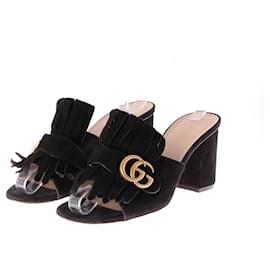 Gucci-GUCCI  Sandals T.eu 38.5 Suede-Black
