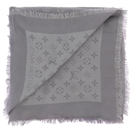 Louis Vuitton-LOUIS VUITTON  Scarves T.  silk-Grey