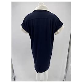 Chanel-CHANEL  Dresses T.fr 40 silk-Navy blue