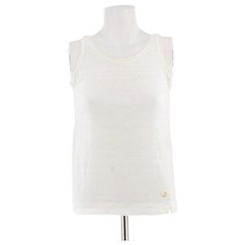 Loro Piana superior T.IT 38 de algodón Blanco