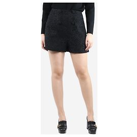 Self portrait Black sparkly boucle shorts - size UK 10 Black