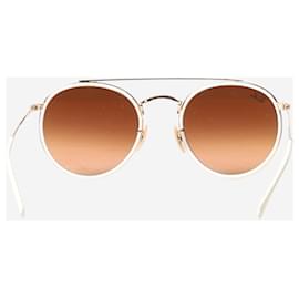 Autre Marque-White round double bridge sunglasses - size-White