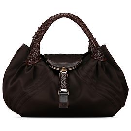 Fendi Brown Satin Spy Handbag Brown Dark brown