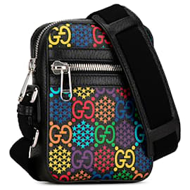 Gucci-Gucci Black GG Supreme Psychedelic Crossbody Bag-Black