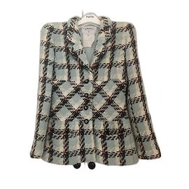 Chanel 1995 runway Barbie Blue Jacket FR38 Blue