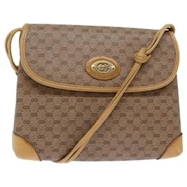 Gucci-GUCCI Micro GG Supreme Shoulder Bag PVC Beige 49 007 5548 Auth ep4382-Beige