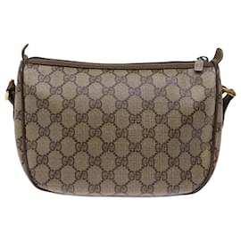 Gucci-GUCCI GG Supreme Web Sherry Line Shoulder Bag Beige Red 56 02 032 Auth ep4400-Red,Beige