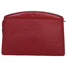 Louis Vuitton-LOUIS VUITTON Epi Trousse Crete Clutch Bag Red M48407 LV Auth 77137-Red