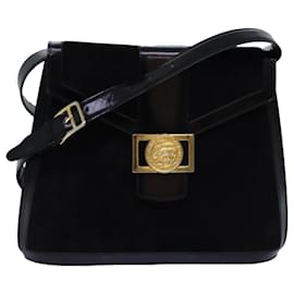 Céline-CELINE Shoulder Bag Suede Black Auth 76995-Black