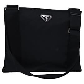 Prada-PRADA Shoulder Bag Nylon Black Auth bs14465-Black