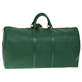 Louis Vuitton-Louis Vuitton Epi Keepall 60 Boston Bag Green M42944 LV Auth 74379-Green