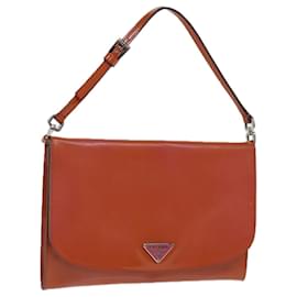 Prada-PRADA Hand Bag Enamel Orange Auth 77205-Orange
