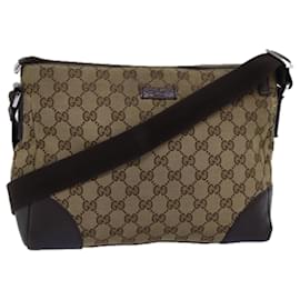 Gucci-GUCCI GG Canvas Shoulder Bag Beige 114273 Auth ep4391-Beige