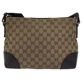 Gucci-GUCCI GG Canvas Shoulder Bag Beige 114273 Auth ep4391-Beige