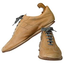 Hermès-HERMES Shoe in Beige Leather - 101921-Beige