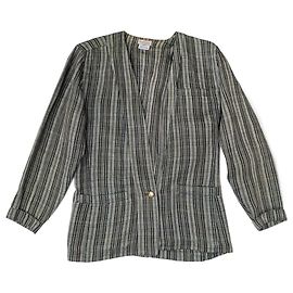 Vintage 80s Gianni Versace linen blazer Green