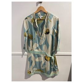 Vestidos MOSCHINO T.Internacional M Seda Azul