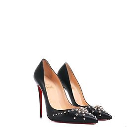 Christian Louboutin LOUBOUTIN - So Kate Louboutin pumps in black smooth leather with silver studs (T38) Black