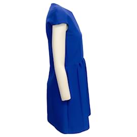 Céline-Celine Cobalt Blue Cap Sleeve Dress-Blue