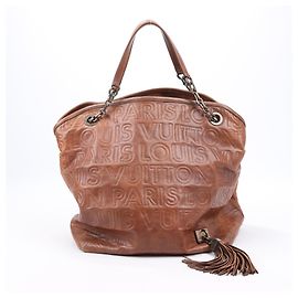 Louis Vuitton Bolsa de ombro Paris Souple Whisper GM em couro marrom M95828 Marrom
