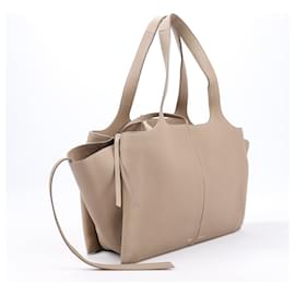 Céline-Sac à main moyen à trois volets en cuir Celine en taupe-Beige