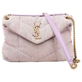 Saint Laurent-Saint Laurent Paris Canvas Monogram Medium Loulou Chain Shoulder bag in Pink 577476-Pink