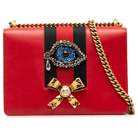 Gucci-Gucci Red Web Peony Shoulder Bag-Red