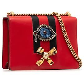 Gucci-Gucci Red Web Peony Shoulder Bag-Red