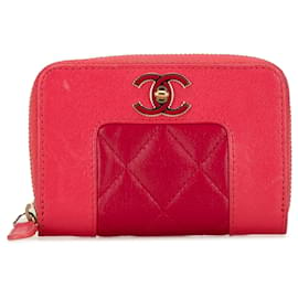 Chanel-Pochette à monnaie Mademoiselle en cuir d'agneau bicolore rouge Chanel-Rouge