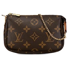 Louis Vuitton-Louis Vuitton Braunes Monogramm Mini Pochette Zubehör-Braun