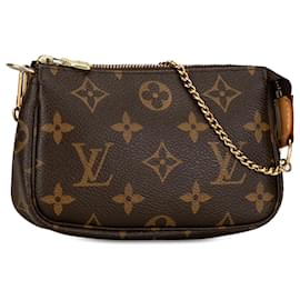 Louis Vuitton-Louis Vuitton Braunes Monogramm Mini Pochette Zubehör-Braun