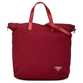 Prada-Prada Red Tessuto Stampato Satchel-Red