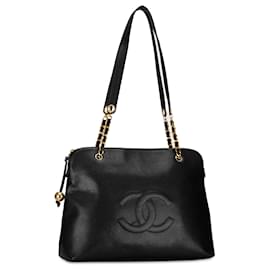 Chanel-Sac à bandoulière Chanel CC Caviar noir-Noir