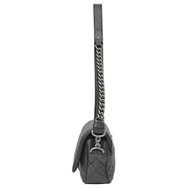 Chanel-Chanel Medium Casual Rock Flap Bag in Black Leather-Black