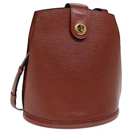 Louis Vuitton-LOUIS VUITTON Epi Cluny Shoulder Bag Brown M52253 LV Auth 77317-Brown