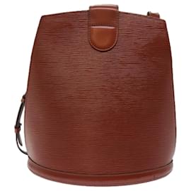 Louis Vuitton-LOUIS VUITTON Epi Cluny Shoulder Bag Brown M52253 LV Auth 77317-Brown
