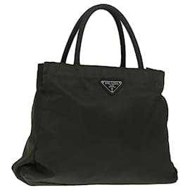 Prada-PRADA Hand Bag Nylon Khaki Auth 77229-Khaki