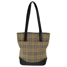 Burberry-BURBERRY Nova Check Tote Bag Canvas Beige Auth yk12758-Beige