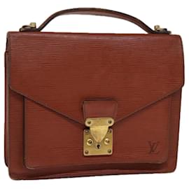 Louis Vuitton-LOUIS VUITTON Epi Monceau Handtasche Braun M52123 LV Auth 77148-Braun