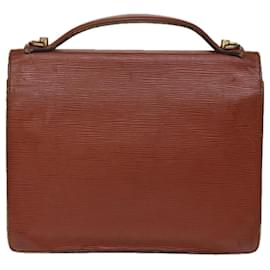 Louis Vuitton-LOUIS VUITTON Epi Monceau Hand Bag Brown M52123 LV Auth 77148-Brown