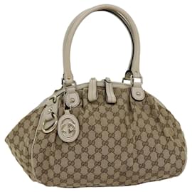 Gucci-GUCCI GG Canvas Hand Bag Beige 223974 auth 77030-Beige