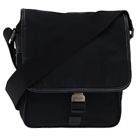 Prada-PRADA Shoulder Bag Nylon Black Auth bs14651-Black
