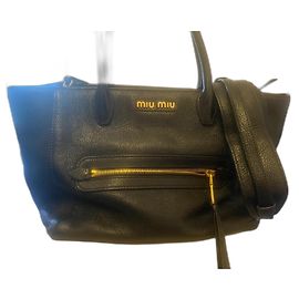 Miu Miu Black Leather Handbag Black