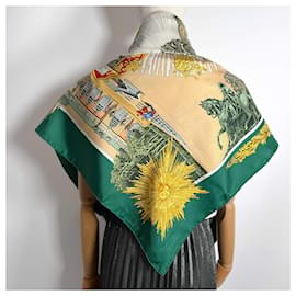Hermès-foulard 90 Silk Sanssoucy Palace Green-Green