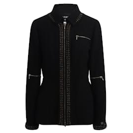 Chanel-Rare Timeless CC Buttons Black Tweed Jacket-Black