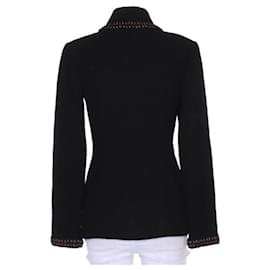 Chanel-Veste en tweed noir avec boutons CC intemporels rares-Noir