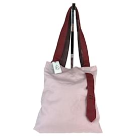 Hermès-Hermes Ties in Cotton Soft Tote Pink Bag-Pink