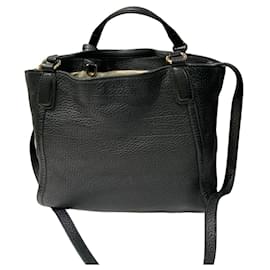 Gucci-GUCCI Pebbled calf leather Small Soho Black Shoulder Bag-Black