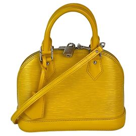 Bolsa de ombro de couro LOUIS VUITTON Alma BB Epi Amarelo