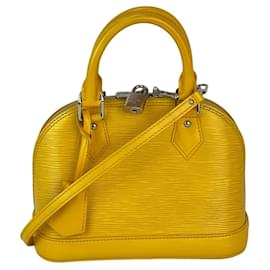 Louis Vuitton-LOUIS VUITTON Sac à bandoulière en cuir épi Alma BB-Jaune